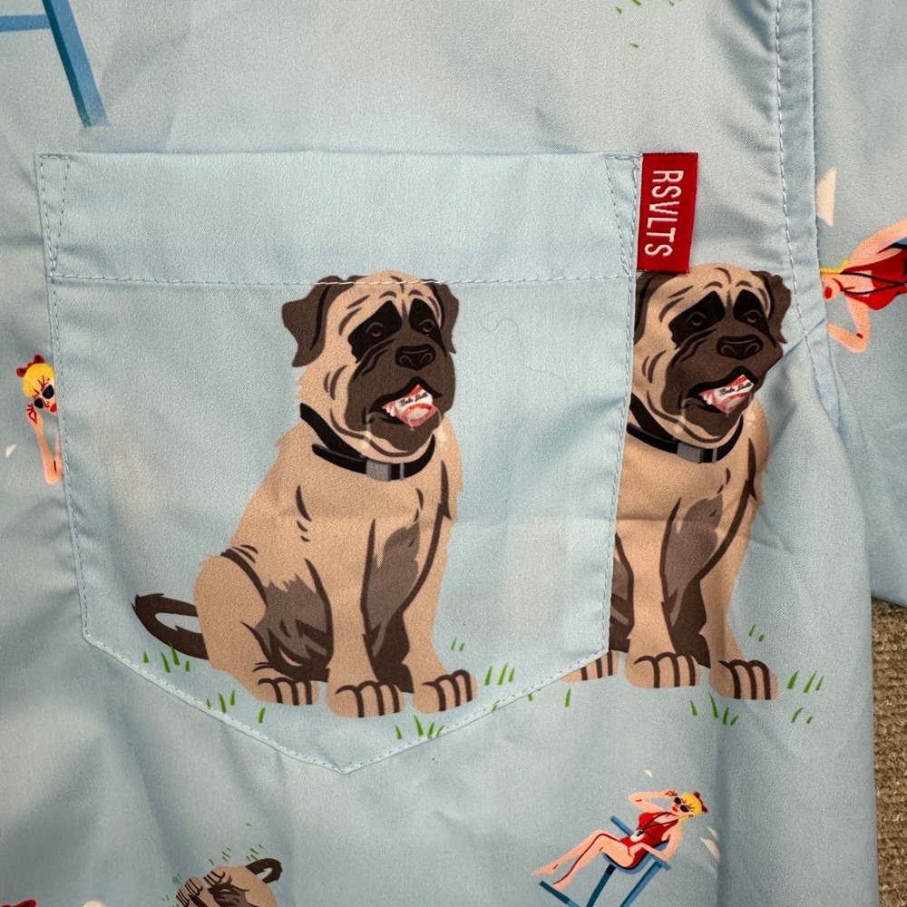 The Roosevelts RSVLTS 90s Sandlot Shirt Wendy Peffercorn Lifeguard Dog Large NWT - Picture 7 of 11